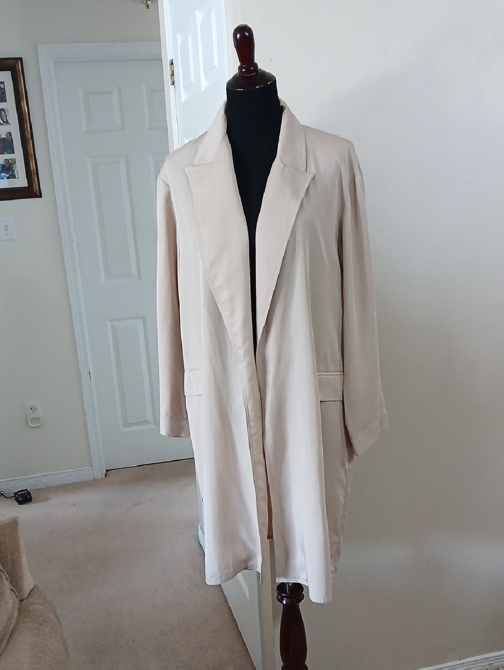Zara Cream Long Trench Coat
